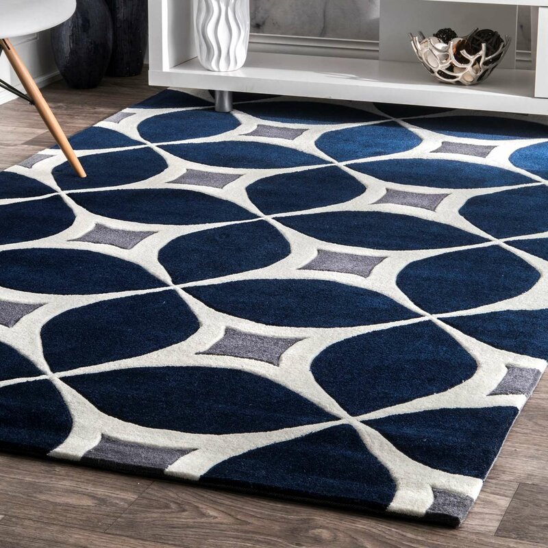 Wrought Studio Roush Navy Area Rug & Reviews Wayfair